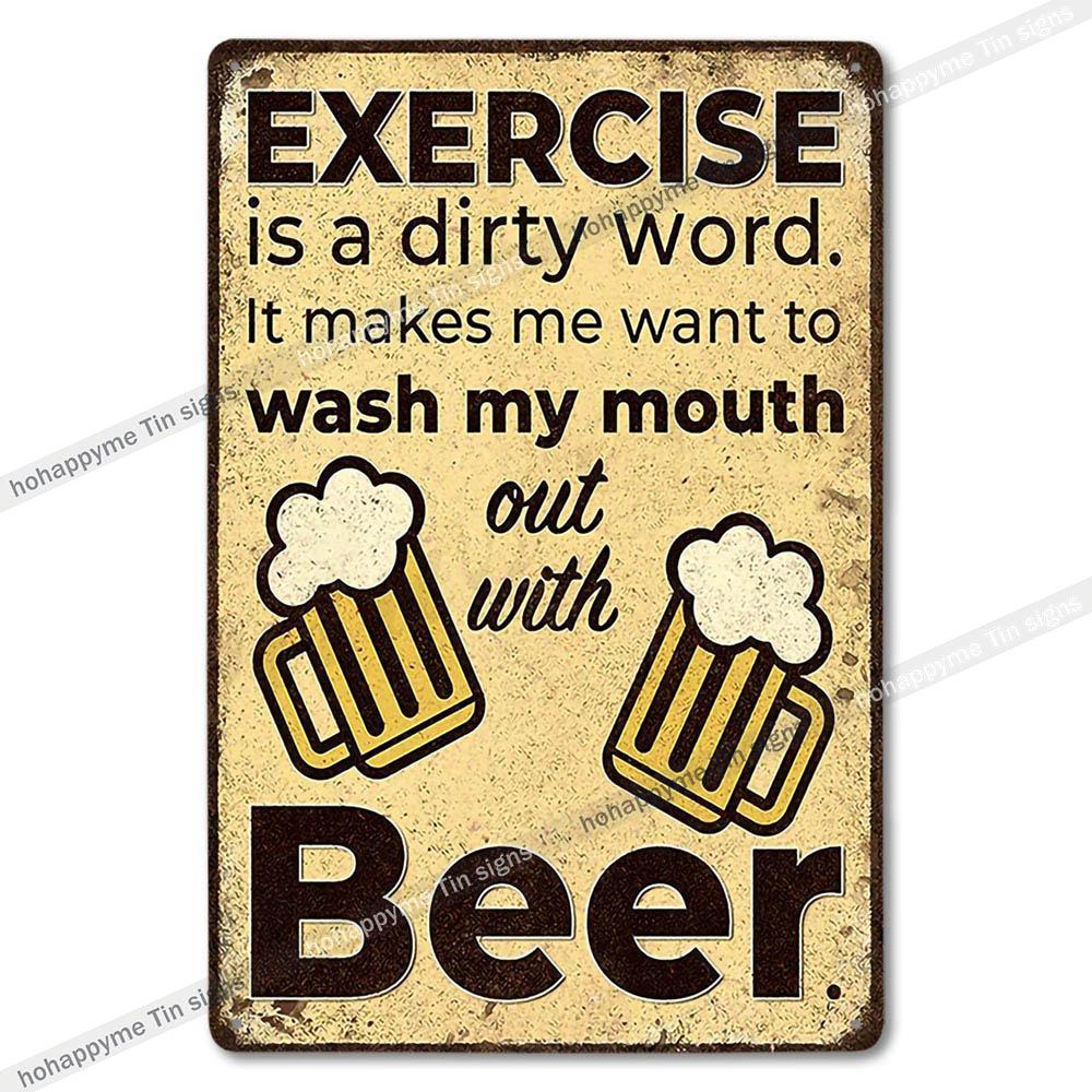 Retro Collectible Beer Tin Sign Metal Plaque Man Cave Garage Shed Decoration - 8x12in 20x30cm