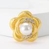 Creative Exquisite Alloy Matte Gold Pearl Flower Brooch Fashion Personality Women'S Clothing Brooch Ornament Pin
