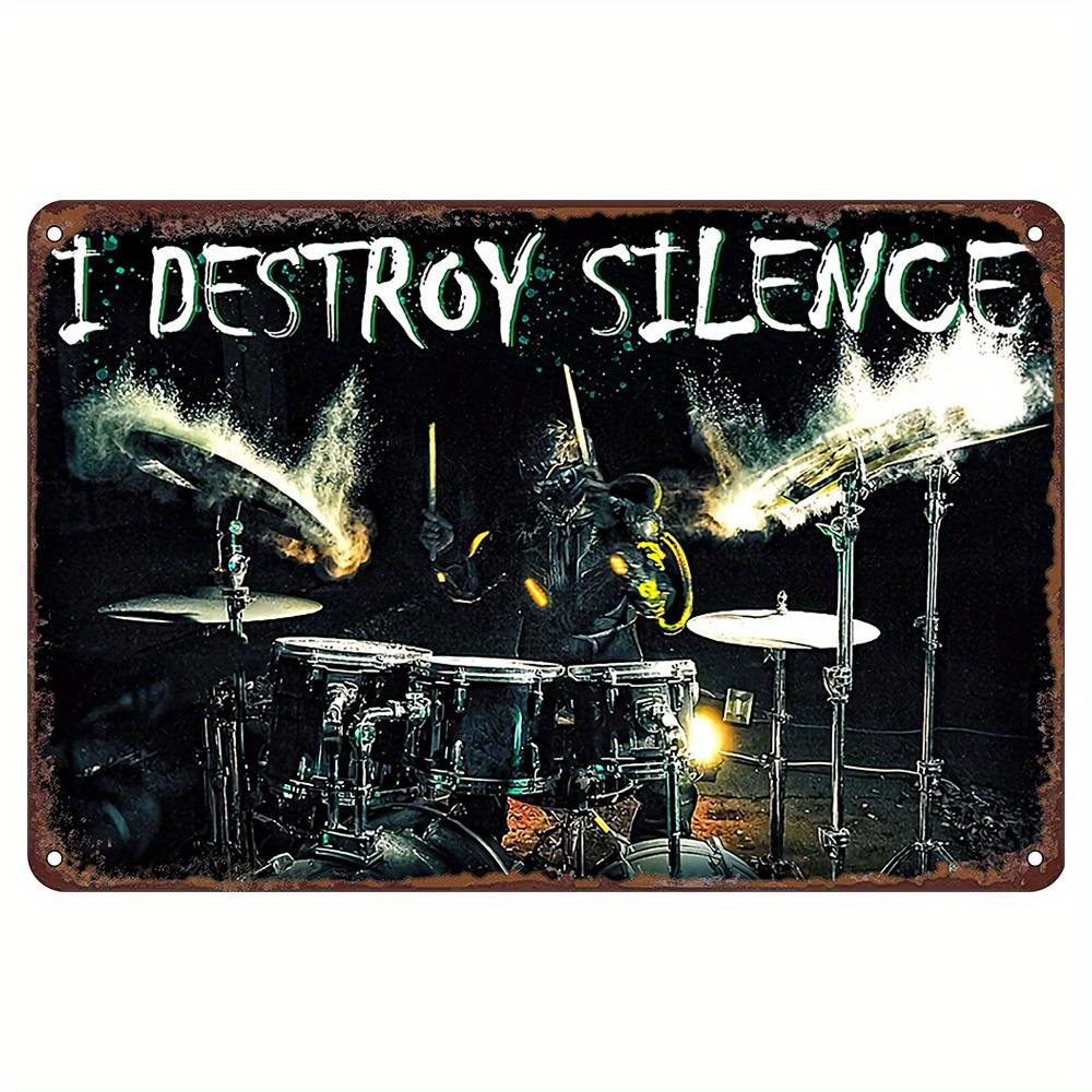 Vintage Schlagzeuger Anhänger Metall Blechposter Schlagzeug Metall Blechschild Poster Platte für Schlagzeuger Café Garage Fitnessstudio oder Boxclub Dekor