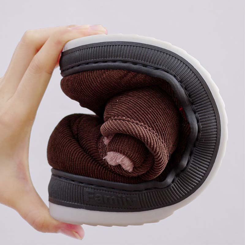 Chaussures en coton à semelles épaisses et antidérapantes pour hommes et femmes, chaussures décontractées d'intérieur chaudes pour l'hiver