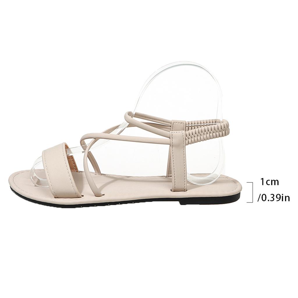 Sandálias Planas de Verão Plus Size Femininas, Sandálias Casuais com Tira Cruzada de Uma Tira para Mulheres
