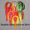 10 Bundles Double Colors Mixed Silicone Skirt Trailer Replacement for Slider Jigs Squid Madai Squid Snapper Jigging Fishing Lure