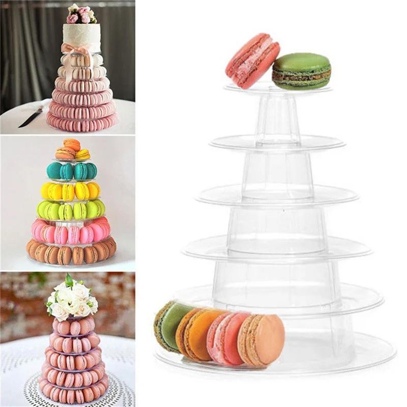6-layer Pastry Display Stand Cake Display Stand Round Plastic Cake Tower Wedding Pastry Stand