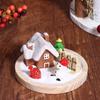 Cute Mini Christmas Snow House Xmas Tree Snowman Scene Ornament Dollhouse Decoration Micro Landscape Ornaments Xmas Gifts