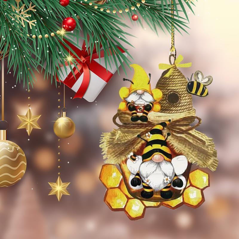 Gnome Bee Sweet Acrylic Ornament Playful Car Decoration And Festive Gift Idea