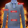 2026 new men's fleece thickened shirt autumn and winter high quality fake two business leisure warm slim fashion without ironing
