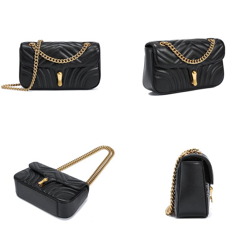 Genuine Leather Bag Crossbody for Women  Versatile Autumn and Winter New High-value Chain Bag for Women Niche Light Luxury Shoulder Bag