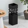 Azumaya-kk Umbrella Stand, Black, Steel, Removable Water Tray, Approx. W15.5 X D15.5 X H49cm, Slim, Square, for Entryways, LFS-186BK