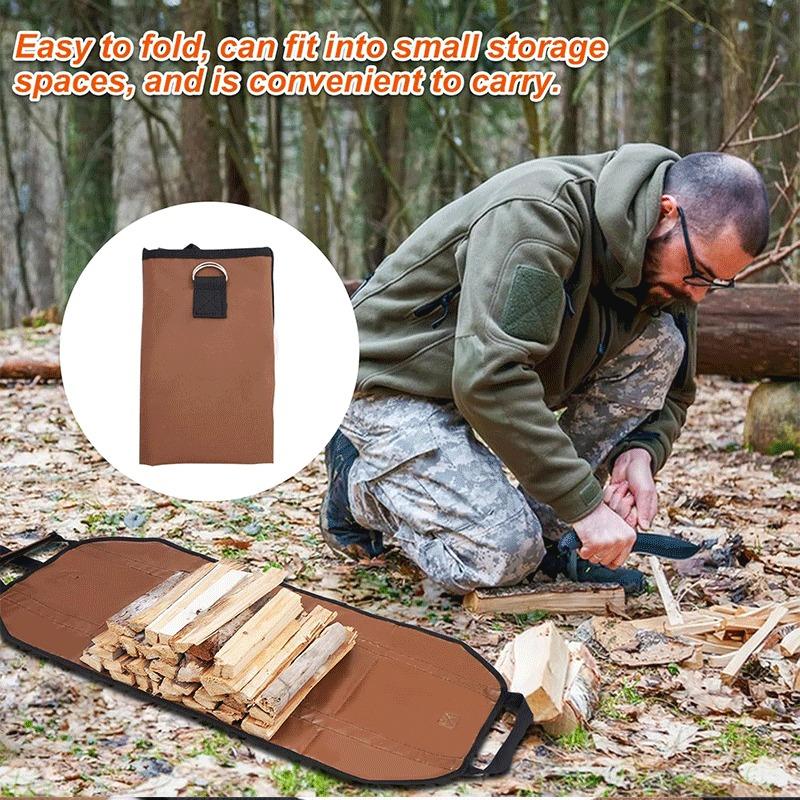Outdoor Firewood Carrying Bag,portable and Durable Logging Bag,barbecue Firewood Storage Bag,suitable for Courtyards and Camping