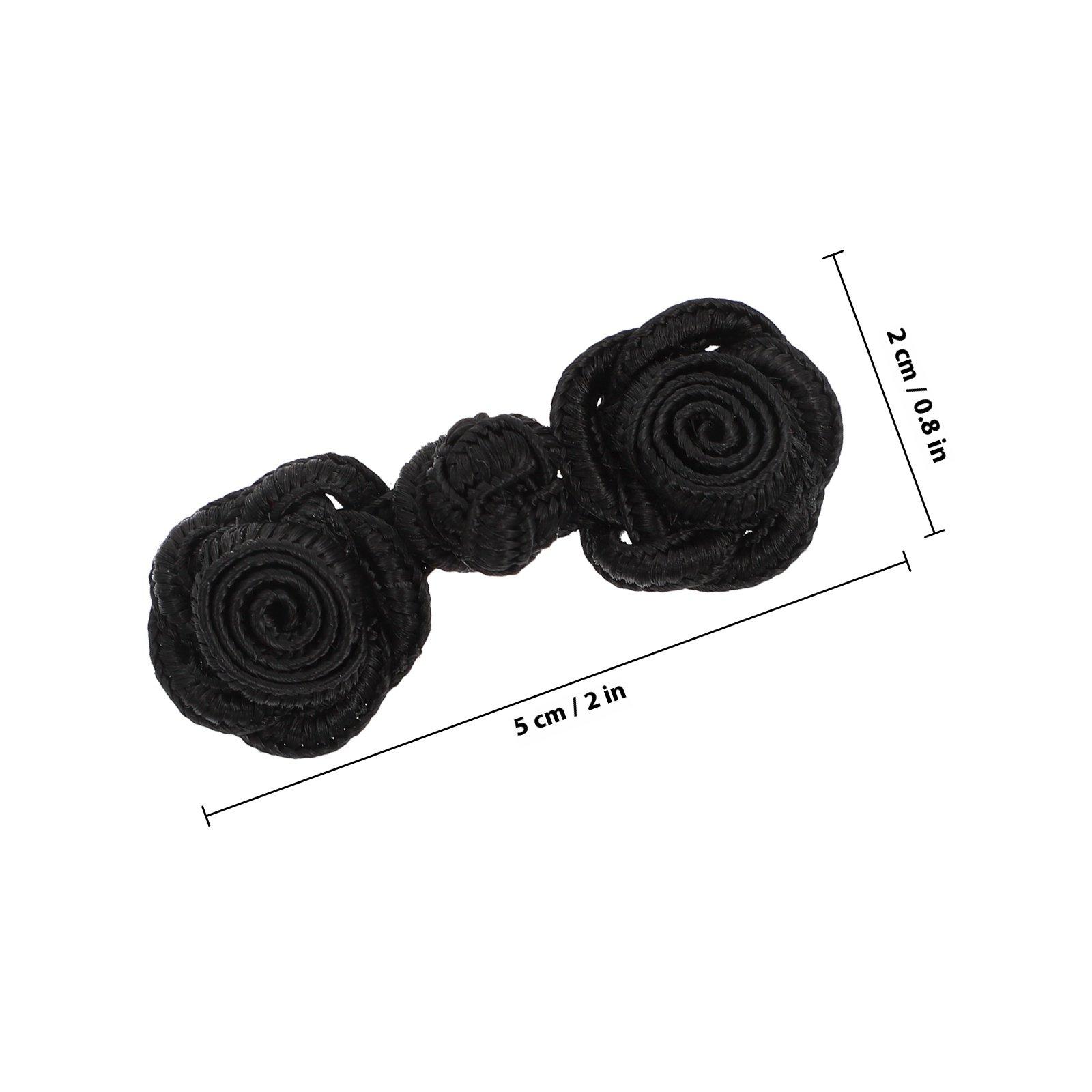 

20Pairs Chinese Style Classic Pan Kou Buttons Cheongsam DIY Sewing Fastener Decorative Suit Coat Closure Ancient Costume чорний