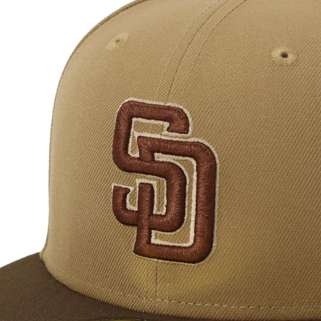 New Era 59FIFTY Cap by MLB San Diego SD Under Exclusive to and Flat Summer Sun UV Stylish Various Styles (70900053, NER35C4807) Padres, Khaki/Walnut