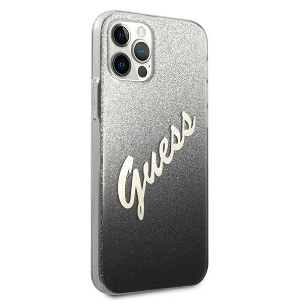 Guess Guhcp12Lpcuglsbk Iphone 12 Pro Max6,7 Czarny/Black Hardcase Glitter Gradient Script