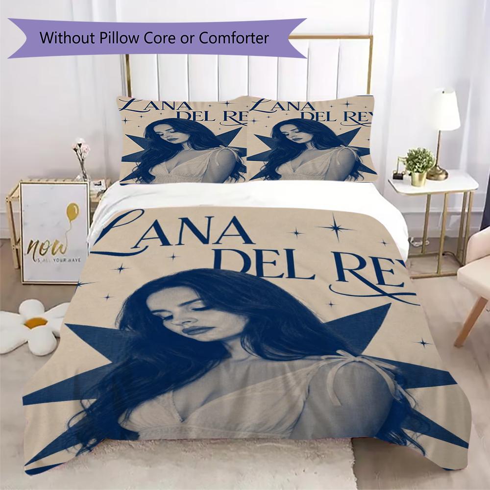 Lana Del Rey Pattern Bedding Uilt Set Uilt Cover Pillowcase Home Decoration Birthday Gift (1 * Duvet Cover + 2 * Pillowcase Without Core)