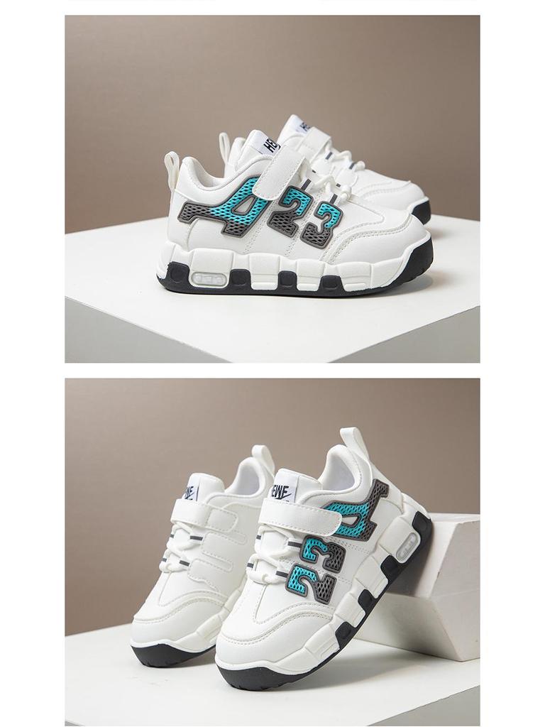 Chaussures de sport en cuir pour enfants - Automne/Hiver Baskets souples pour garçons - Course à pied et décontractées