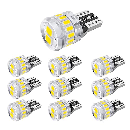 

Светодиоды T10 супер яркие белые 10 шт. встроенный компенсатор светодиодов T10, совместимый с техосмотром транспортного средства 3030+3014, светодиодный чип 18 шт. DC12V положение транспортного средства/лицензия