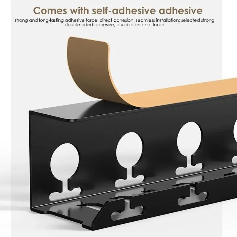 Asztal alatti kábelkezelés Fém kábeltálca asztal alatt, bilinccsel, elosztó kábeltartóval, fúrás nélkül Stabil, tágas kellékek