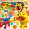 Interactive Parent-Child Airsoft Gun Toy Soft Bullet Shooting Duck Rex Ball Lion Design Elastic Gun Children Educational Game