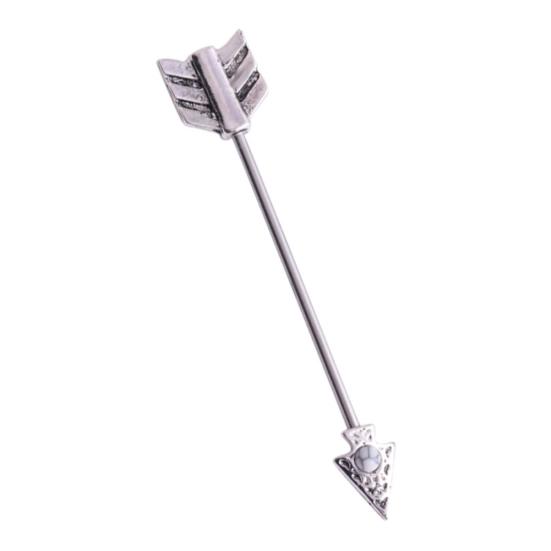Retro Arrow Industrial Scaffold Bar Ear Cartilage Helix Barbell Piercing Jewelry