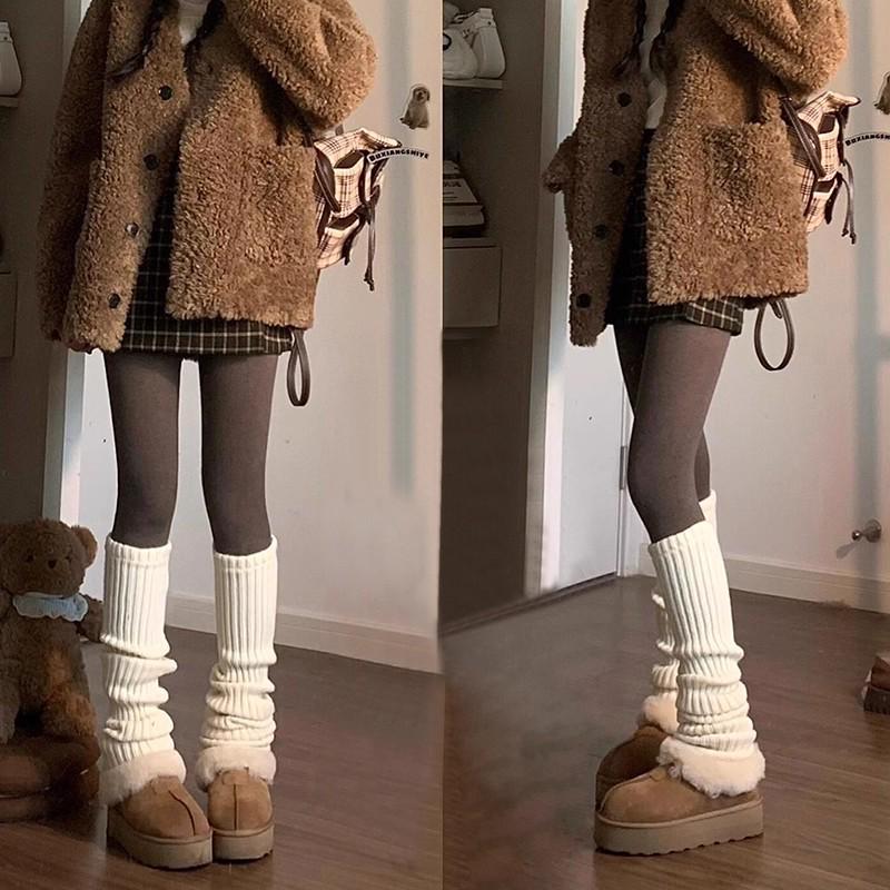 Dámské silné pruhované černé a šedé základní legíny s plusovým sametem na podzim a zimu - Hřejivé bavlněné punčochové kalhoty
