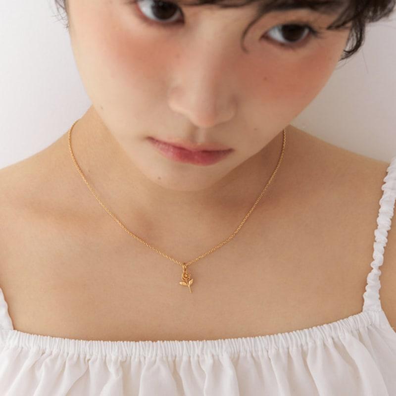 Geegee [silver925] Mini Rose Necklace (2color)