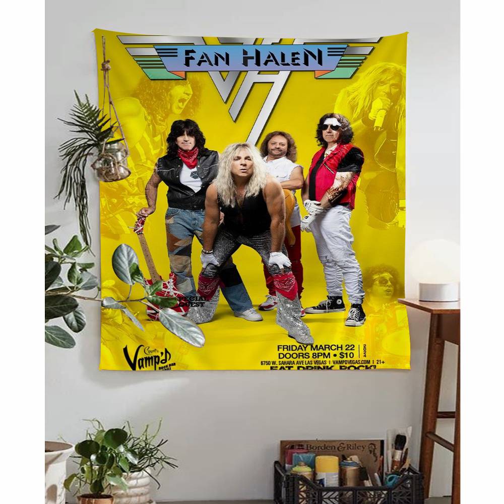 Van Halen Retro Rock Band Hanging Bohemian Tapestry Bohemian Wall Tapestries Mandala Cheap Hippie Wall Hanging