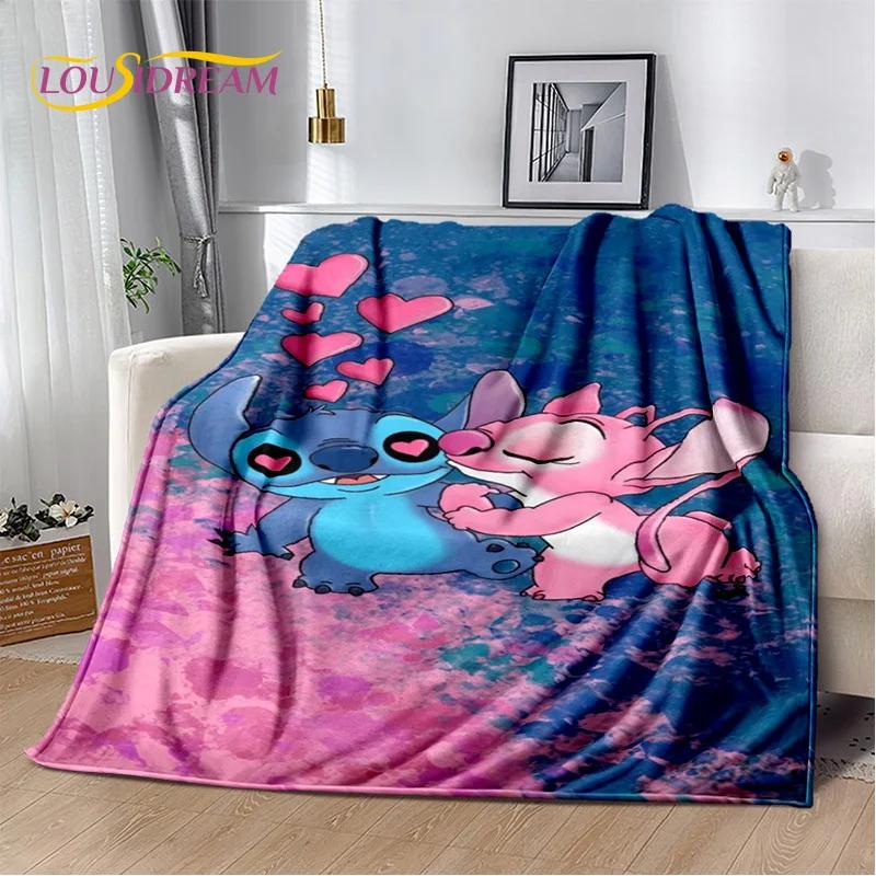 Coperta morbida in flanella con Stitch mostro cartone animato, Coperta da lancio Coperta comoda per picnic Letti Divano Casa Camera da letto Regalo Bambino