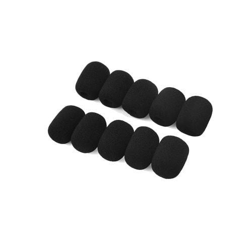 Replacement Microphone Sponges for Loudspeakers, Dustproof, Windproof, and Antibacterial, Black, Pack of 10 (30mm x 22mm, Inner Diameter 8mm)