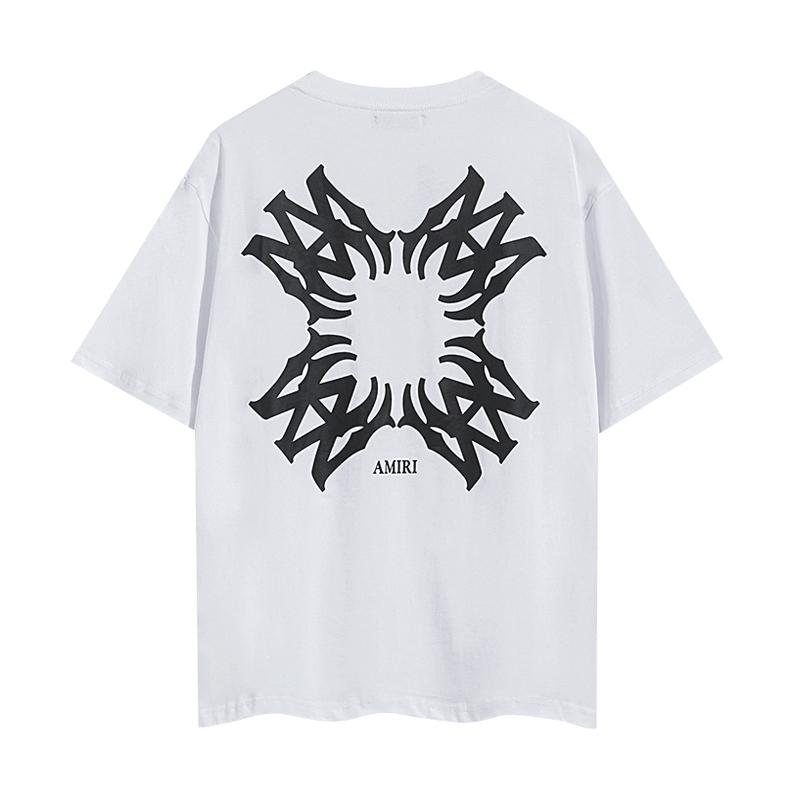 2065 Amiri 2025 Summer New Men's and Women's Loose High Quality Cotton Plus Size T-shirt Couple T-Shirt Logo Printing