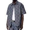 LOUIS VUITTON Damier Short-Sleeved Chambray Shirt 1AFXLP