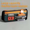 Canvas Letters Stationery Bag Double-layer Pencil Pouch Ins Fashion Racing Car Pen Bag  Boys Men