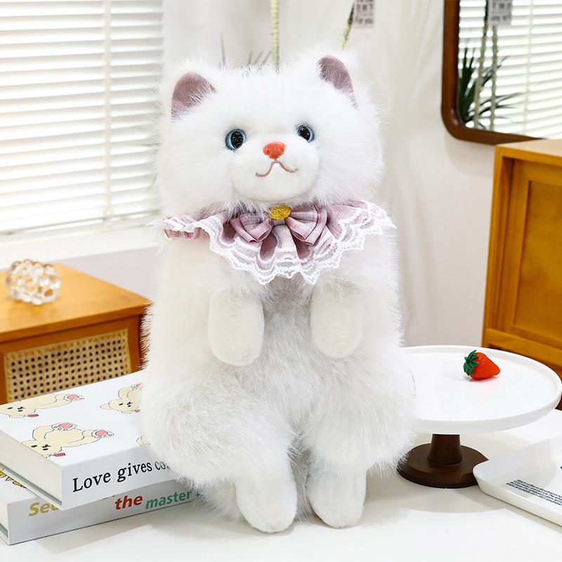 Cross-border Cat Doll Backpack: Plush Simulation Double Shoulder Toy, Ideal Gift for Girls