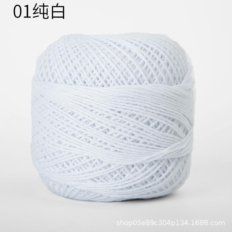 

50g/ Roll Pure Cotton Lace Thread DIY Hand-knitted Bag Summer Hat Crochet Flowers Cotton Thread 50 Colors