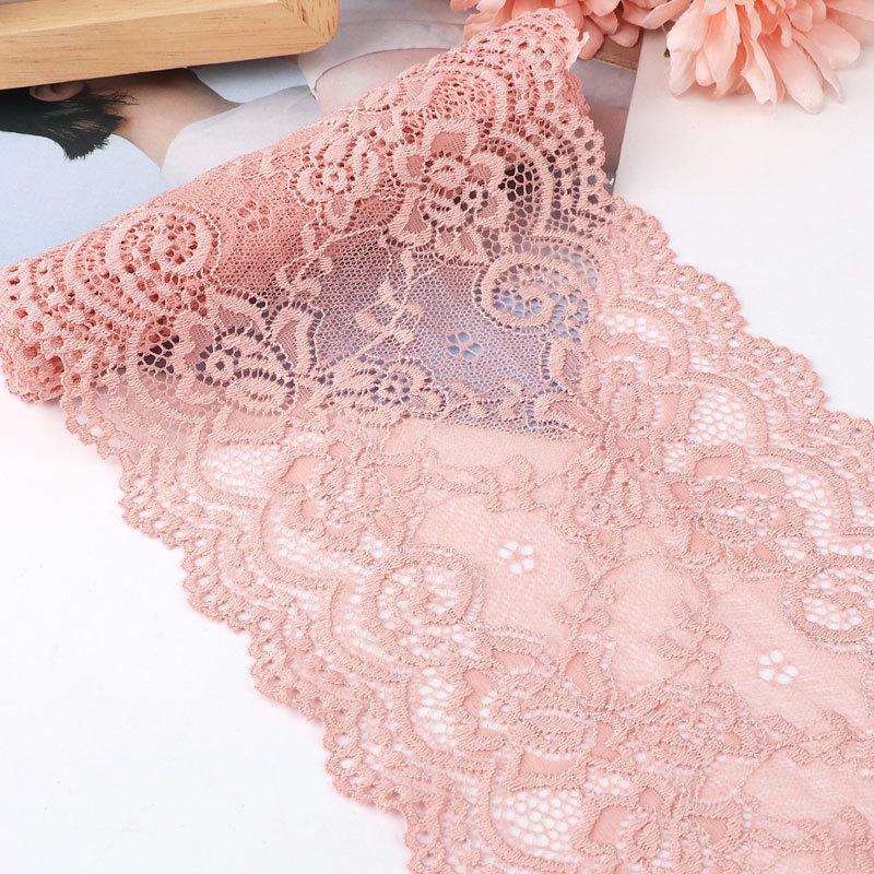 15cm Szeroka Miękka Elastyczna Koronka do Dekoracji Ubrań i Spódnic DIY w Kolorze Białym lub Czarnym