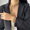 Exaggerated Big Heavy Metal Belt Choker Necklace for Women Men Punk Thick Chunky Clavicle Chains Steampunk Grunge Neck Jewelry