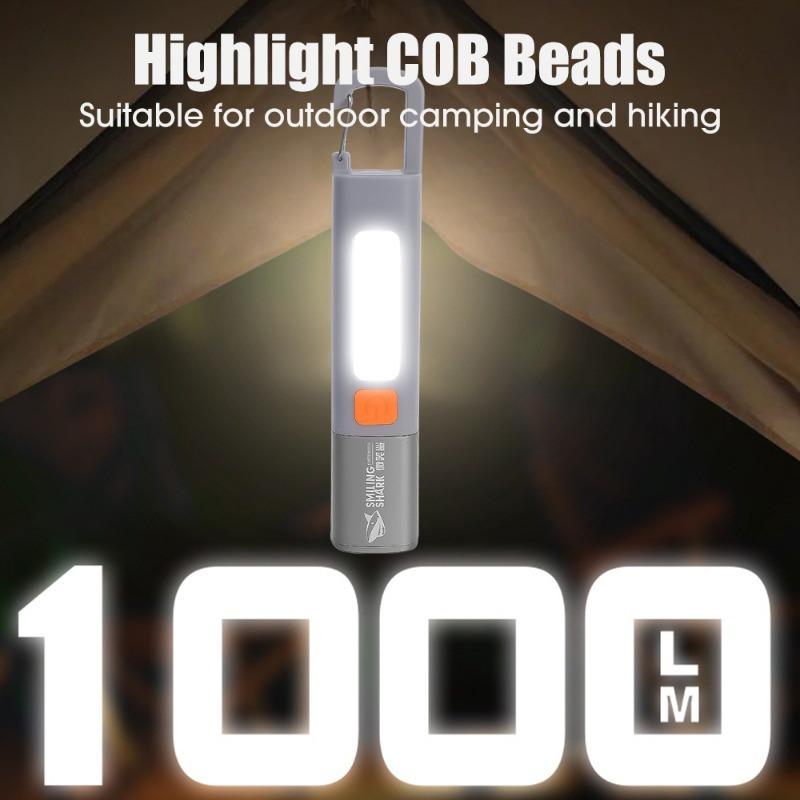 Mini Portable LED Flashlight USB Rechargeable With Hook Zoomable Torch Outdoor Camping Hiking Emergency Lantern