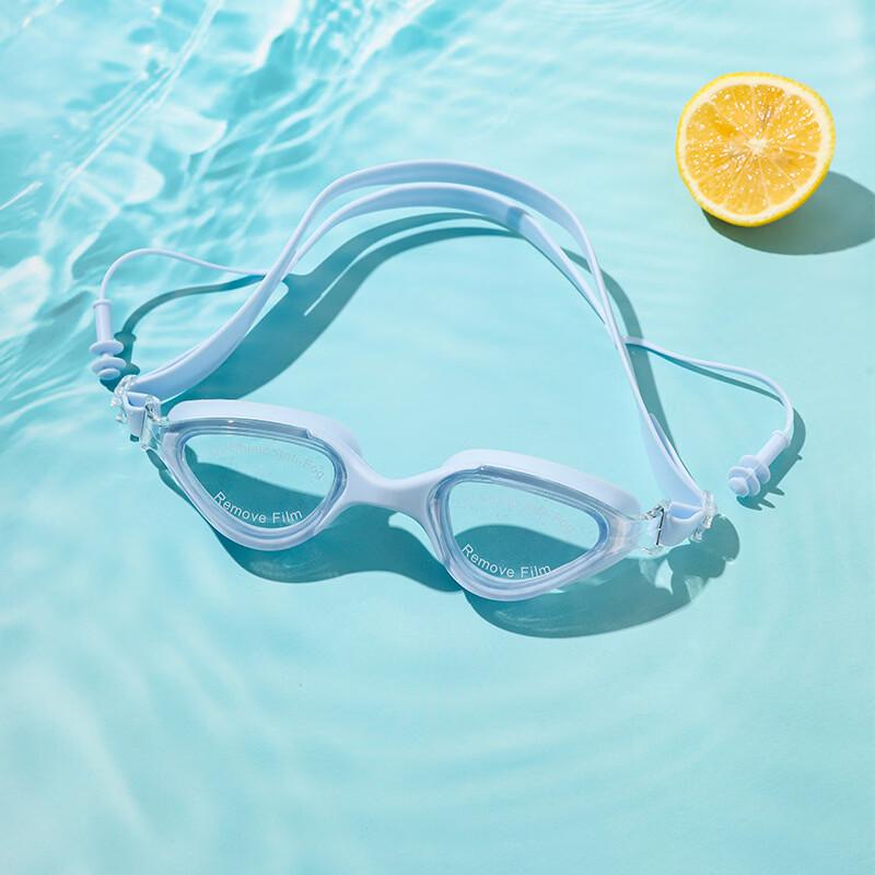 Unisex Coated Swimming Goggles with Integrated Earplugs
