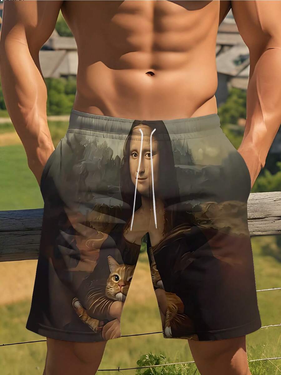 

Men S Beach Shorts | 3D Digital Print, Casual Drawstring Shorts, Regular Fit, Slight Stretch Fabric XL