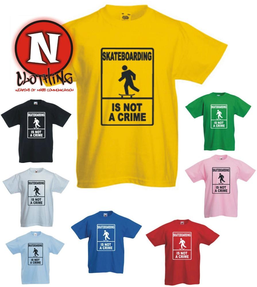 Skateboarding N'est Pas Un Crime T-Shirt Cool Pour Enfants 1-13 Ans