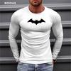 Bat Graphic 3D Printed Men's T-shirts Long Sleeve Street Style Hip Hop T-shirts Plus Size Loose Casual Sporty Tops Clothing