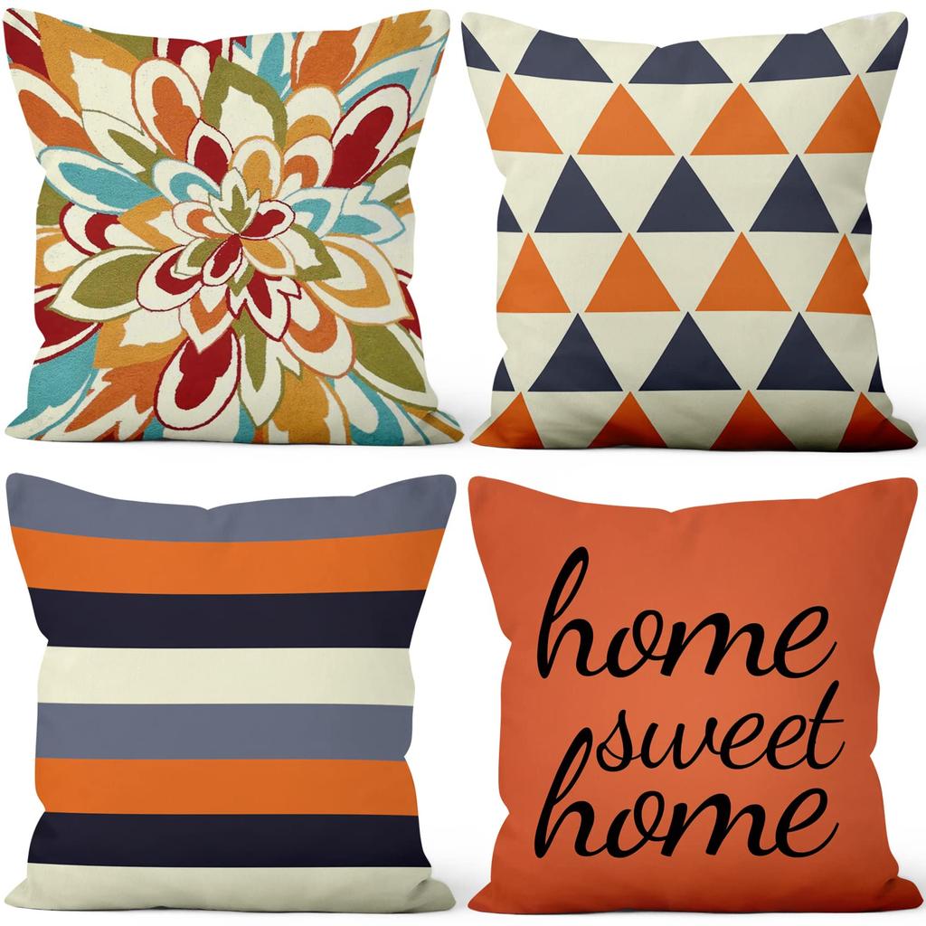 4Pcs Black White Gray Geometric Square Line Abstract Printed Pillow Cover Polyester Cushion Case 2D Flat Printing Pillowcase Now