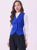 Allegra K Women's Elegant Double-Breasted Sleeveless Suit Vest, Royal Blue, Size L