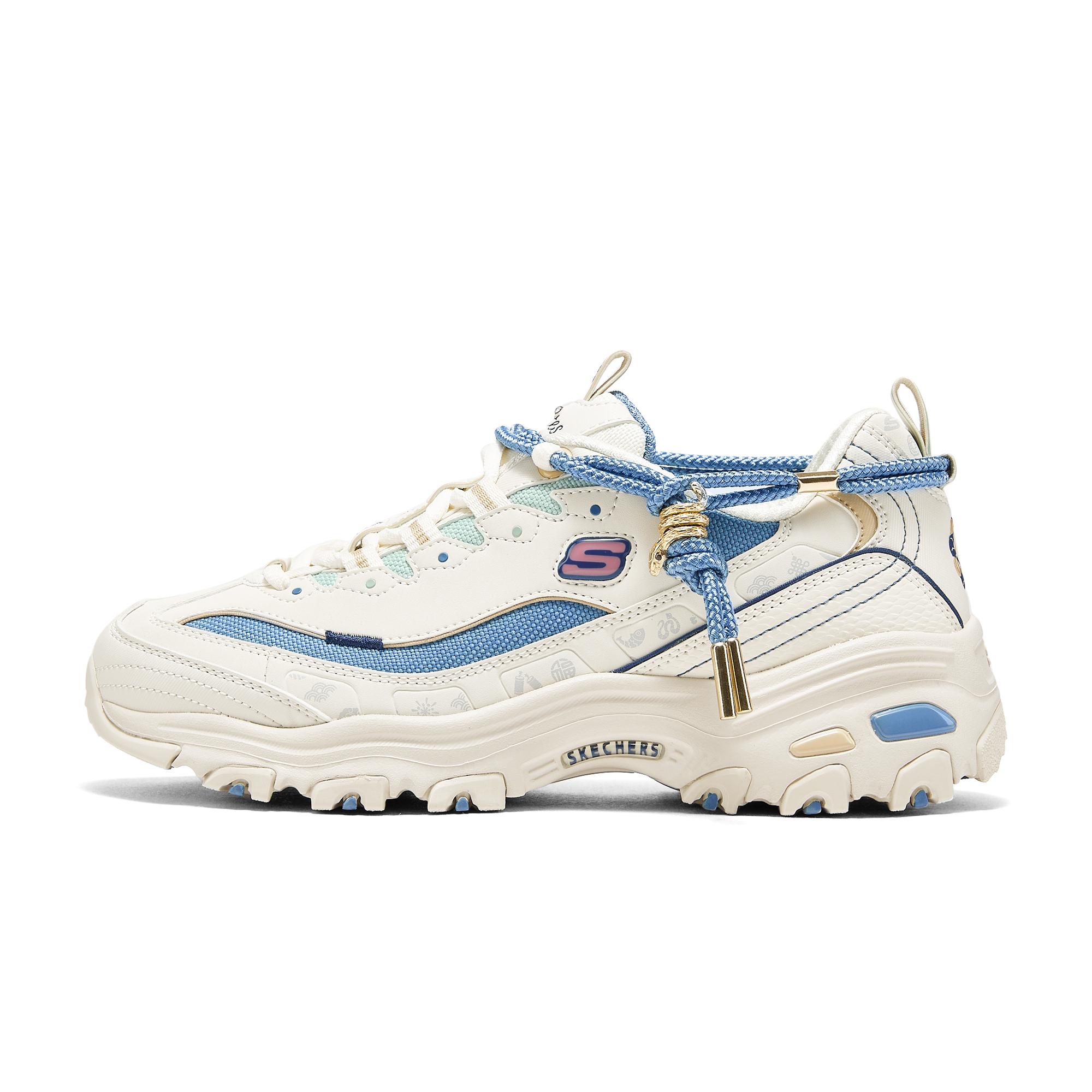 Skechers DLites 1.0 Panda Shoes Fashion Comfortable Versatile Casual Sports Thick Sole Height Increasing Low Top Dad Shoes Women sneaker 800028-NTBL 36