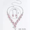 Valentine's Day Gift V-shaped Crystal Jewelry Set Multi Color Exquisite Necklace&Pendant Earrings Women's Gift