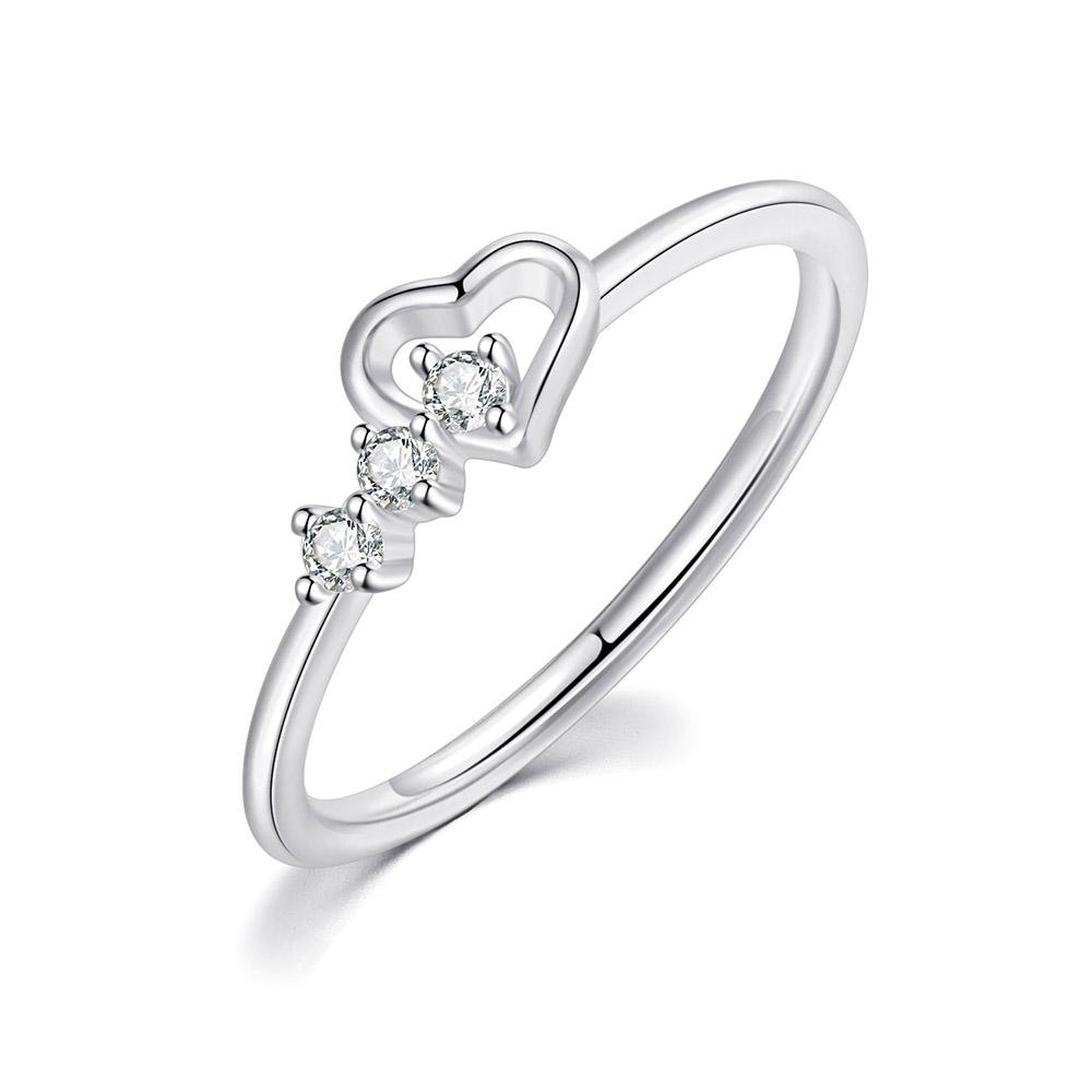 Romantic Infinity Heart Love Rings For Women Wedding Engagement Couple Rings Crystal Zircon Accessories Fashion Jewelry DZR026