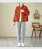 Korean Style Women's Cotton Jacket Versatile Loose Slimming Long Sleeve Solid Color Turn Down Collar