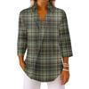 3/4-Ärmel Damenoberteile V-Ausschnitt Shirts Trendy Bedruckte Business Casual Arbeitsblusen