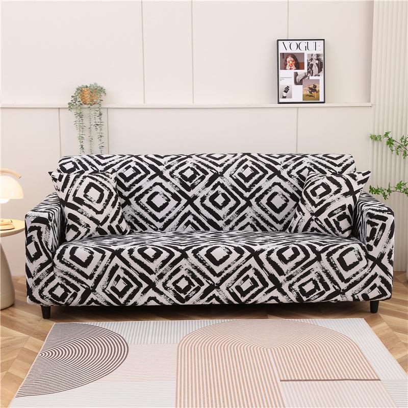 Elastischer Bedruckter Sofabezug All-Inclusive Vier Jahreszeiten Universal Kombinations Chaiselongue Sofabezug Milchseide