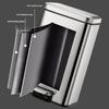 Stainless Steel Trash Can Quiet Closing Lid Rustproof Large Capacity For Kitchen Bathroom Office Home Use NonSlip Base