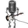1PC Creative Glow Model Ornaments Retro Decorations Robot Microphone for playing guitar Desk lamp Home Decor Crafts