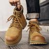 Male Shoes Genuine Leather Walking Boots Lace Up High Quality Outdoor Motocross Boots Men Thick Sole Men's Casual Shoes